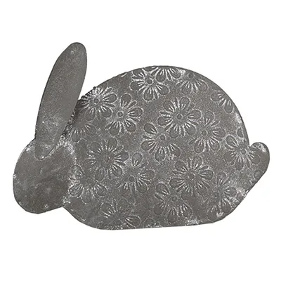 Obrázek produktu pro Clayre & Eef Figurka králíka 16x4x12 cm šedá kovová