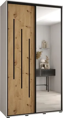 Produktbild von MEBLE KRYSPOL Davos 9 Schrank, zwei Türen - 235,2x130x45 cm - Weiß Artisan Schwarz