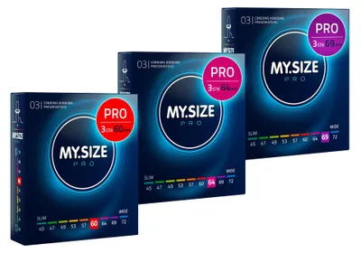 Produktbild von My.Size PRO XXL Set: 9 Kondome in 60mm, 64mm, 69mm - Deine Größe, Dein Komfort