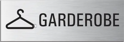 Produktbild von Schild - Garderobe  | Türschild 240 x 80 mm Aluminium selbstklebend