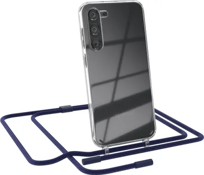 Produktbild von EAZY CASE Handykette für Samsung Galaxy S23 Plus, Clear Case aus Silikon, mit Umhängeband, abnehmbare Endstücke, Handyband in Blau