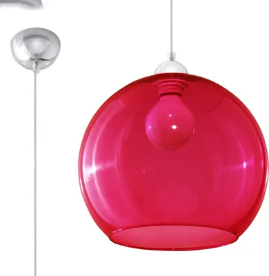 Produktbild von Hängeleuchte BALL rot 1xE27 15W Stahl/Glas 120x30x30cm Sollux Lighting