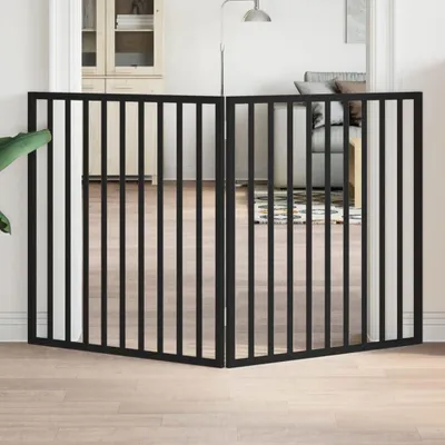 Produktbild von Faltbares Hundegitter mit 2 Paneelen in Schwarz, 160 cm aus Pappelholz