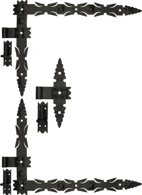 Immagine prodotto di KOTARBAU® Cerniera angolare forgiata 800x460 mm Set 2x cerniera + morsetto e cerniera centrale Set completo per cancelli