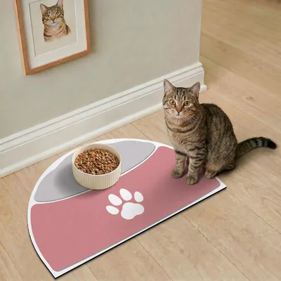 Imagen del producto de Alfombrilla absorbente para perros y gatos, de 51 x 30,5 cm, ideal para colocar debajo de los cuencos de comida y agua