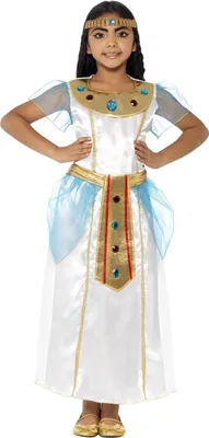 Produktbild von Kleopatra-Kostüm für Kinder weiss-gold 10-12 Jahre (145/158 cm)