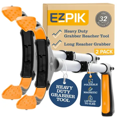 Obrázek produktu pro Sběrač odpadu, 80 cm, výsuvná kleště pro seniory, teleskopický magnet, stříbrná barva, 2 kusy