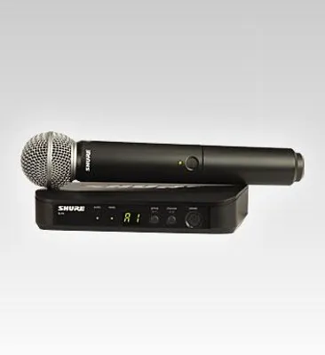 Image de Shure BLX24/SM58, microphone de scène, sans fil, 662 - 686 MHz, noir, batterie rechargeable, AA