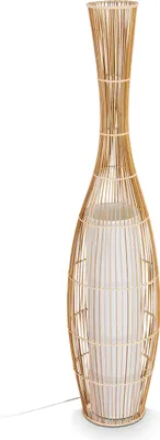 Produktbild von Archi »Archi« Stehleuchte Vintage Bodenleuchte aus Bambus/Stoff, Natur/Weiß
