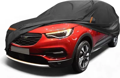 Produktbild von Autoabdeckung fš¹r Opel Grandland X 2017-2021 PEVA Spunlace Baumwolle Outdoor Voll Wasserdicht Winddicht Sonne Regen Schnee Schutz mit Passagiertš¹r Rei?verschluss Schwarz