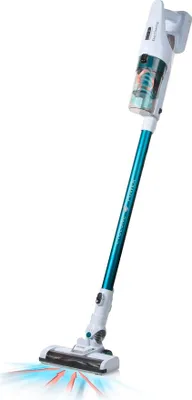 Produktbild von Domo DO233SV, 2-in-1-Stabstaubsauger, Beutellos, Blau, Trocken, Zyklonal, Akku