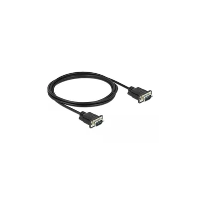 Produktbild von DeLOCK Seriell Kabel RS-232 D-Sub 9 Stecker zu Stecker mit schmalem Steckergehäuse 2 m, Schwarz, 2 m, RS-232 Sub-D9, RS-232 Sub-D9, Männlich, Männlich