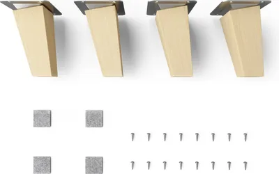 Produktbild von 4x sossai Holzfüße eckig - schräge Ausführung 10cm Buche Naturbelassen