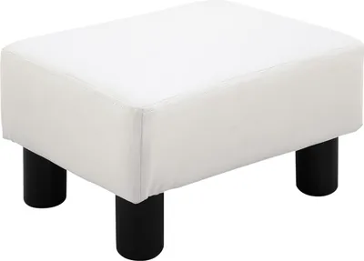 Produktbild von Fußhocker Chesterfield Sitzhocker aus Kunstleder, Weiß, 40x30x24cm