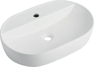 Produktbild von sanicomfort Aufsatzwaschtisch TARI 60 x 40 cm – ovales Waschbecken ohne Überlauf – Keramik Waschschale in weiß matt, modernes Design für Bad & Gäste-WC