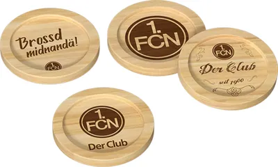 Produktbild von 1. FC Nürnberg Holzuntersetzer 4er Set
