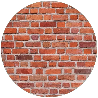 Produktbild von Wallario Premium Glasbild, freischwebende Optik, kräftige Farben, rund 50cm Durchmesser, Motiv Rote Ziegelsteinwand - Backsteine
