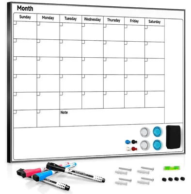 Whiteboard-Kalender 60x45 cm, Monatsplaner, Aluminiumrahmen, magnetisch