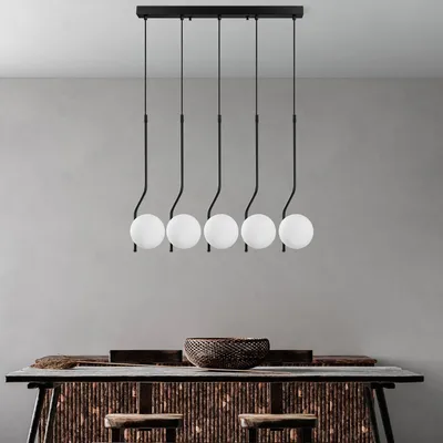 Produktbild von Opviq, Tulýp - 13829, Kronleuchter, Schwarz, METALLKÖRPER, 80 x 15 x 110 cm