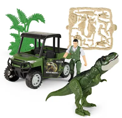 Productafbeelding van Dinoparkset met auto en dinosaurus met geluiden