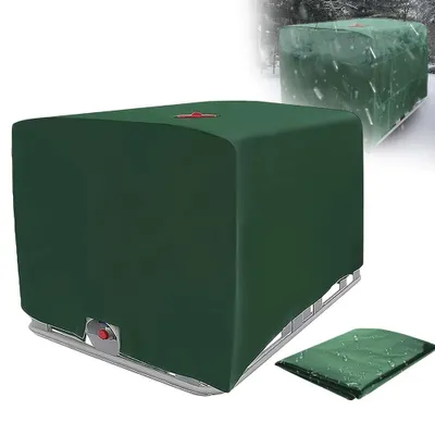 Obrázek produktu pro Kryt na IBC kontejner pro 1000l vodní nádrž, odolná plachta na IBC kontejner z materiálu 210D Oxford, ochrana proti UV záření, prachotěsná, venkovní ochranná plachta, zelená