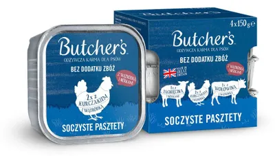 Zdjęcie produktu dla Butcher's Original Mix Smaków pasztet dla psa 4 x 150 g z wątróbką i nerkami