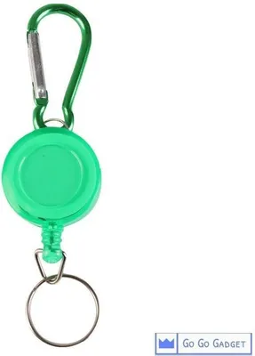 Zdjęcie produktu dla Brelok | zwijany kabel | karabińczyk | zielony
