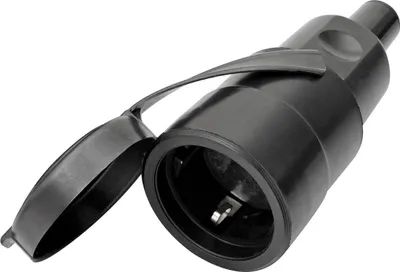 Image de BACHMANN Connecteur en caoutchouc plein CEE7/3, couvercle amovible, VDE, IP44, noir