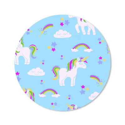 Produktbild von MuchoWow® Mauspad Mousepad Einhorn - Regenbogen - Muster - Kind 50x50 cm - Mousepads - Maus Mat - Pad - Mausunterlage - Vinyl