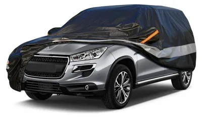Image de Housse de protection pour voiture, 10 couches, imperméable et respirante, pour Peugeot 4008 (2012-2017), couleur noire