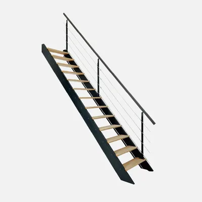 Immagine prodotto di Spark - Scala a gradini dritti, nera con LED integrati, antracite