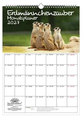 Produktbild von Erdmännchenzauber Planer DIN A3 Kalender für 2027 Erdmännchen - Seelenzauber