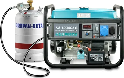 Produktbild von Könner & Söhnen KS 10000E G Hybrid Stromerzeuger 8000 Watt, DUAL FUEL Benzin / LPG, E-Start, 1x16A (230V), 1x32A (230V), 12V