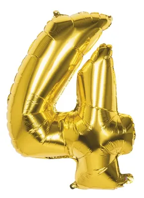 Produktbild von Folienballon Zahl 4 gold metallic 86cm