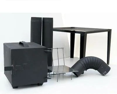 Imagen del producto de Humo para barbacoa - Humo para jardín - Horno para ahumar - Color negro - Acero - Madera - 13 kg - 51 x 40 x 25 cm