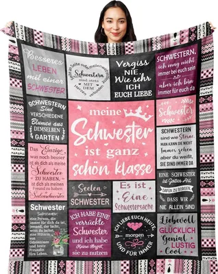 Produktbild von Schwester Geschenk Decke 150x130cm Flanell-Fleece Mikrofaser-Polyester