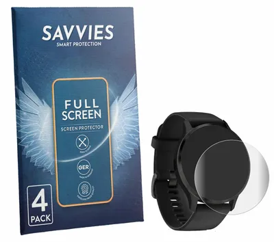 Produktbild von 4x Savvies Fullscreen Schutzfolie für Garmin Venu 3S Displayschutz Folie Fullcover Klar Transparent