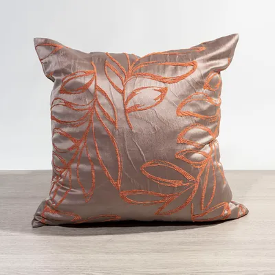 Produktbild von Kissen von Lysel - orange Blätterzweige Cabilao 38x38, reines Polyester Dekokissen