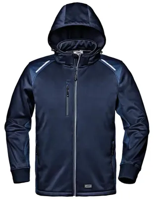 Produktbild von Sir Safety Navigator Softshell-Arbeitsjacke Herren winddicht mit Microfleece-Futter, M, Marineblau