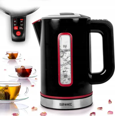 Immagine prodotto di Bollitore Duronic EK30 BK 3000 Watt/Bollitore con temperatura regolabile e termostato - 40 ° / 60 ° / 80 ° / 100 ° C - 1,5 L - Funzione di mantenimento del calore - Doppia parete - Filtro anticalcare