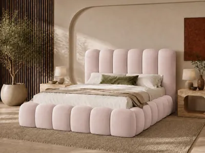 Produktbild von Emlar Polsterbett Mellow 120x200 cm - Bett mit Bettkasten & Lattenrost - Velvet-Stoff - Doppelbett mit Stauraum Rosa (Magic Velvet 2253)