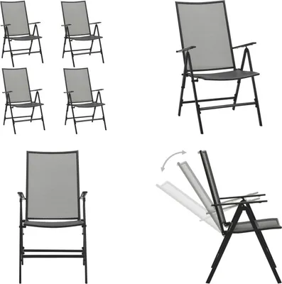 Produktbild von vidaXL Klappstühle 4 Stk. Mesh Stahl Anthrazit - Klappstuhl - Klappstühle - Mesh-Stuhl - Mesh-Stühle