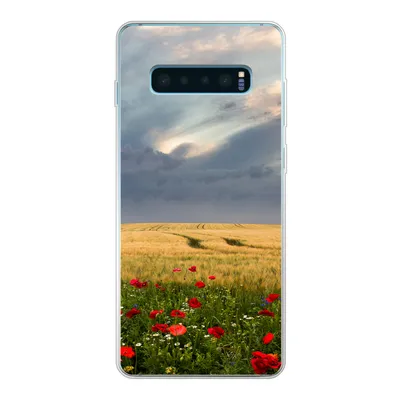 Produktbild von MuchoWow® Handyhülle Schutzhülle Hülle für Samsung Galaxy S10 Plus Blumen - Weizen - Wolken Silikon Softcase Handy Hülle - Schutzhülle