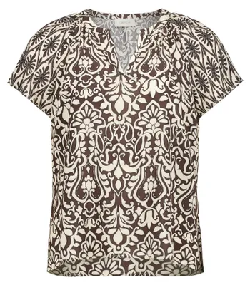Produktbild von Bluse Kurz 1/2 Arm 7911 Patch Brown/Cream Größe 46