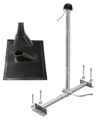 Produktbild von PremiumX BASIC Dachsparrenhalter 100cm SAT Mast Alu Abdeckblech Set schwarz