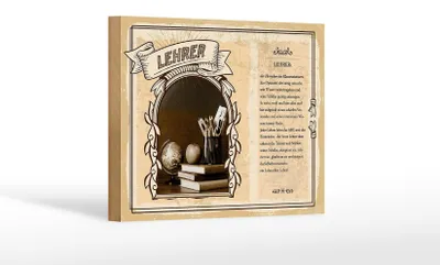Produktbild von Holzschild Berufe 18x12 cm Lehrer Herrscher Klassenzimmers