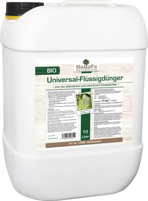 Produktbild von 1 x 10L HaGaFe  Flüssigdünger, Universaldünger, Blattdünger, Flüssig - Dünger für alle Kulturen, für 1.000L Gießwasser