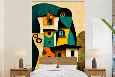 Obrázek produktu pro MuchoWow® fototapeta do obývacího pokoje nebo ložnice tapeta na zeď vinylový motiv tapeta abstraktní - design - domácí - vintage - umění - 145x220 cm - dekorace na zeď
