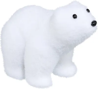 Produktbild von Flauschiger Eisbär Weihnachts-Tischdeko weiß-schwarz 10 cm - Einheitsgröße