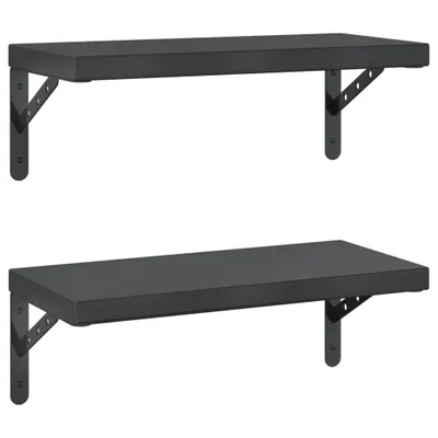 Immagine prodotto di Mensole a Muro 2 pz 50x23,5 cm Nero in Acciaio Inossidabile